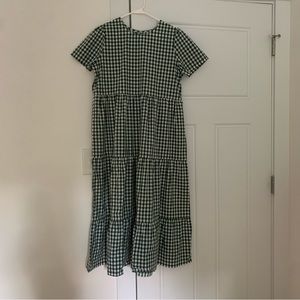 Tradlands Chalet tiered dress - Evergreen check